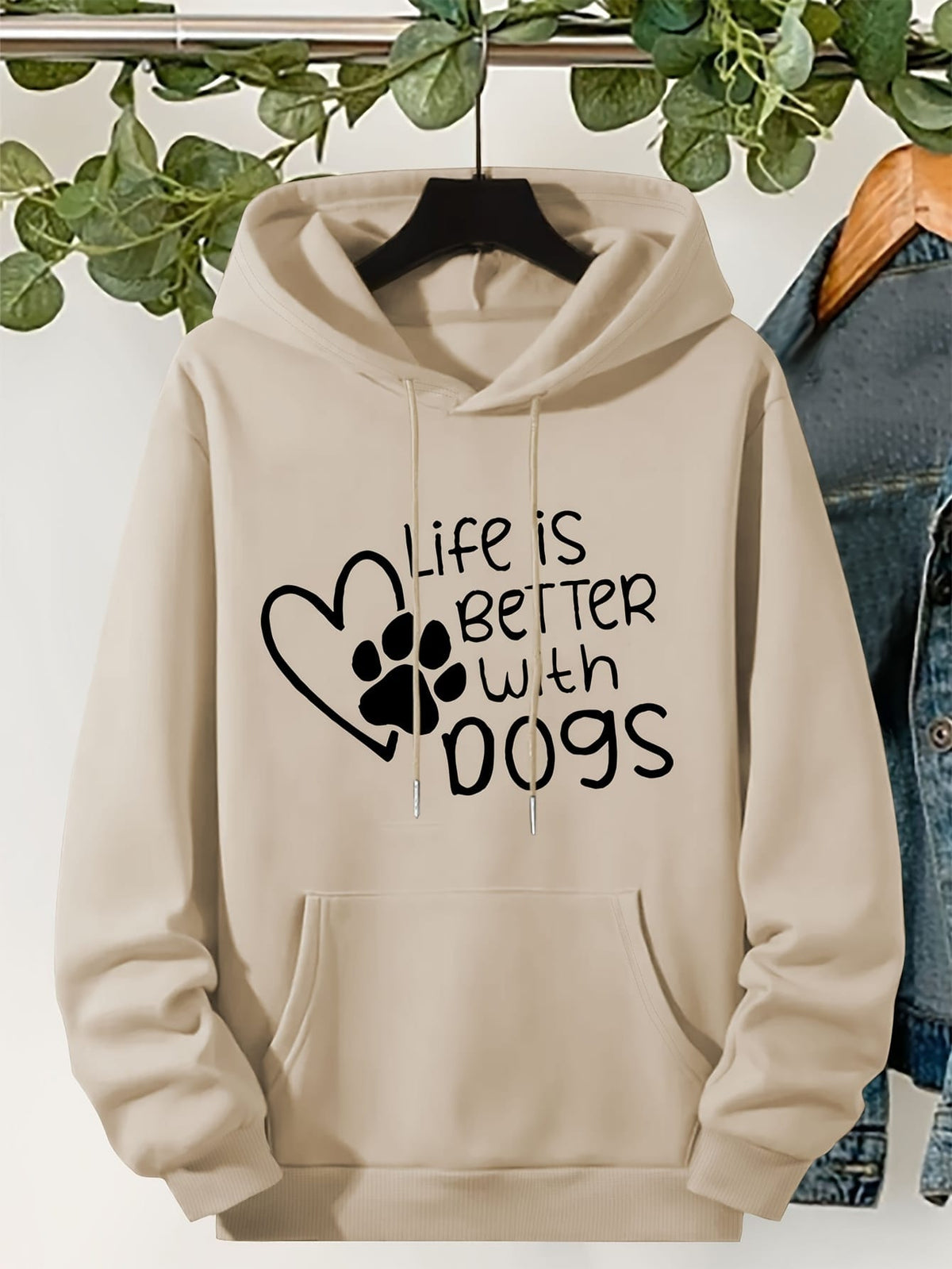 jkthpu-45 Plus Size "Life Is Better With Dogs" Pattern