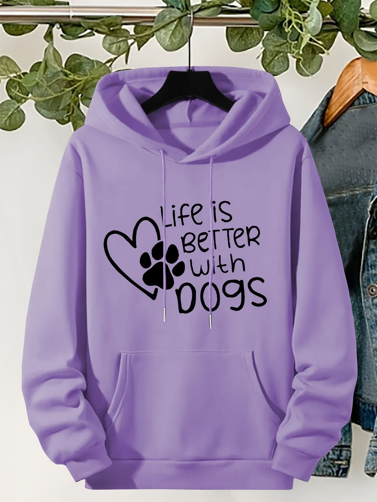 jkthpu-45 Plus Size "Life Is Better With Dogs" Pattern