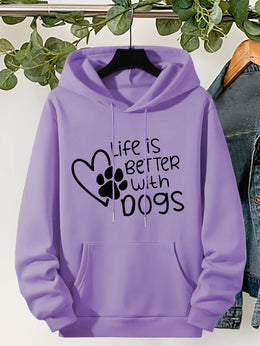 jkthpu-45 Plus Size "Life Is Better With Dogs" Pattern