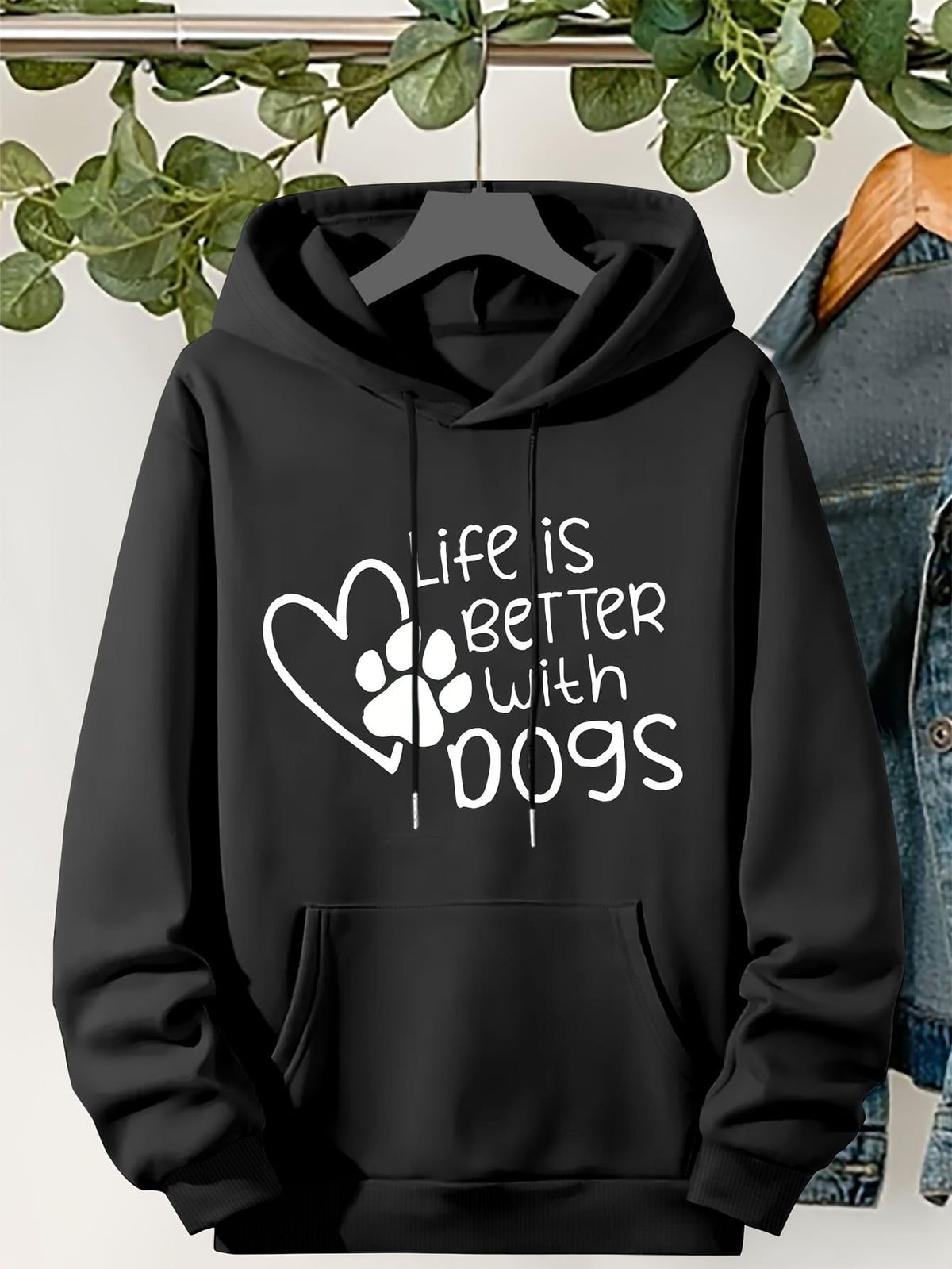 jkthpu-45 Plus Size "Life Is Better With Dogs" Pattern