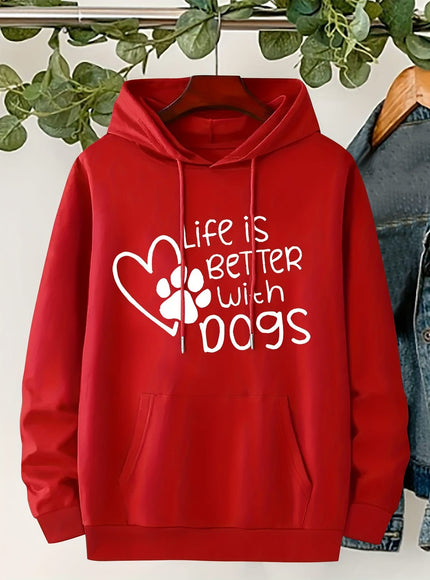 jkthpu-45 Plus Size "Life Is Better With Dogs" Pattern