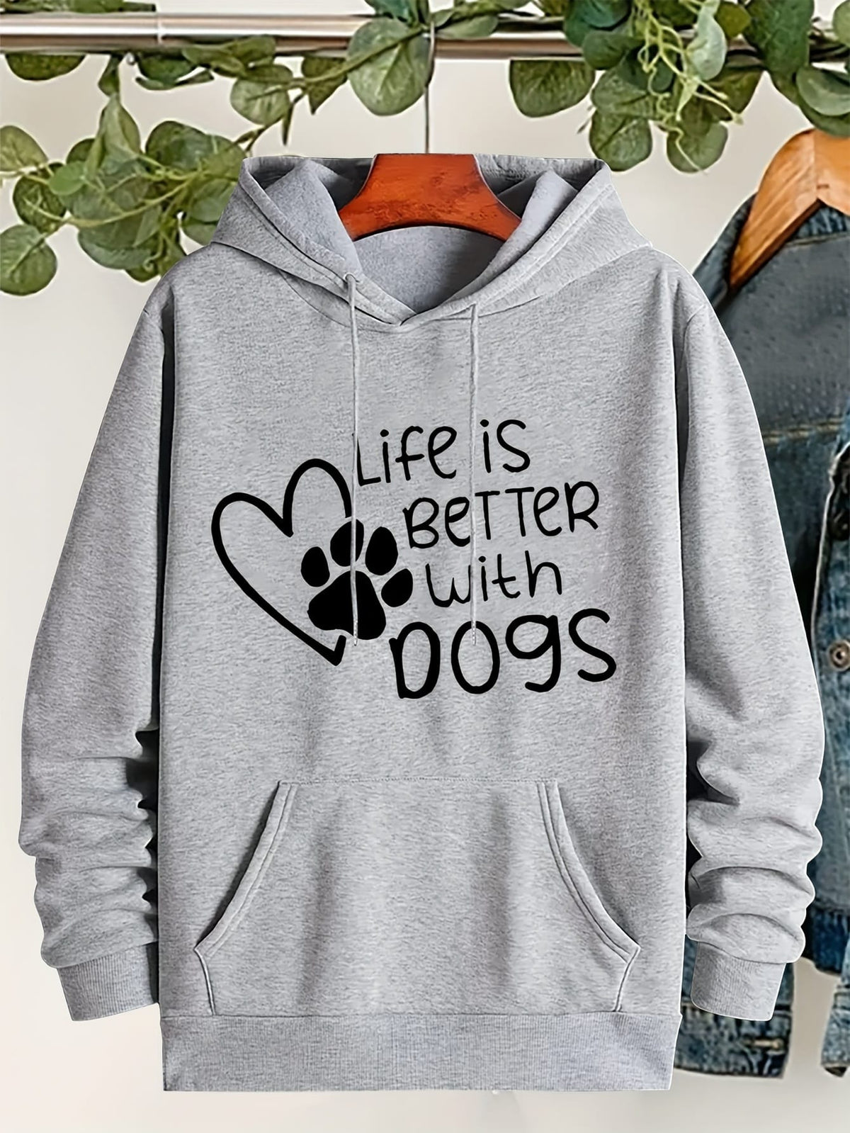 jkthpu-45 Plus Size "Life Is Better With Dogs" Pattern