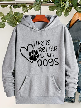 jkthpu-45 Plus Size "Life Is Better With Dogs" Pattern