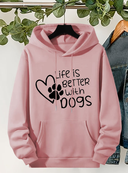 jkthpu-45 Plus Size "Life Is Better With Dogs" Pattern