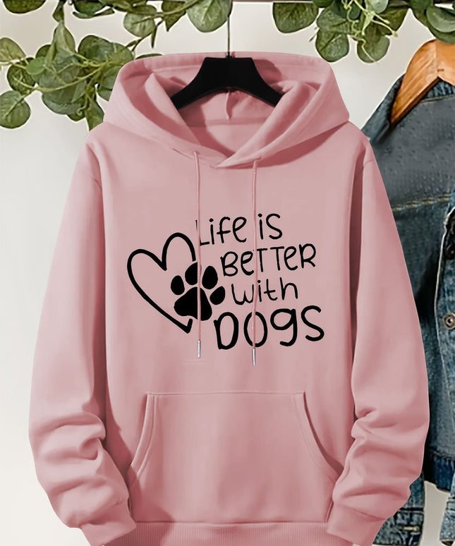 jkthpu-45 Plus Size "Life Is Better With Dogs" Pattern