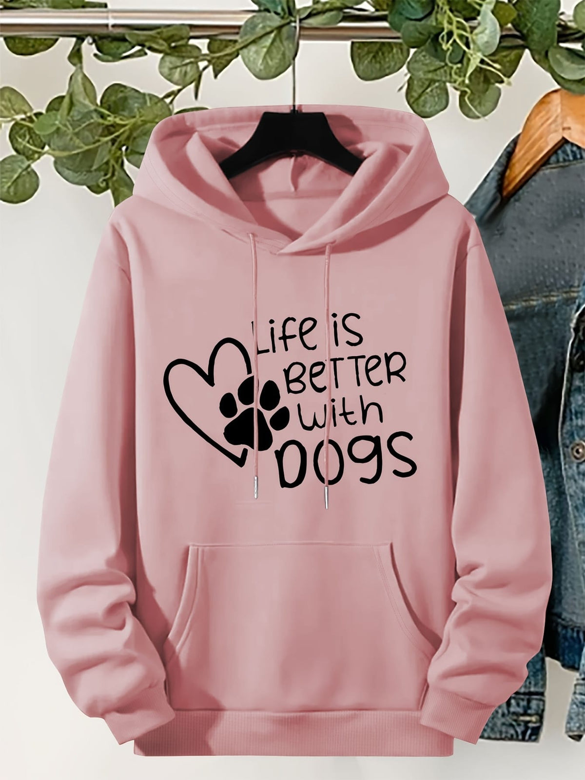 jkthpu-45 Plus Size "Life Is Better With Dogs" Pattern