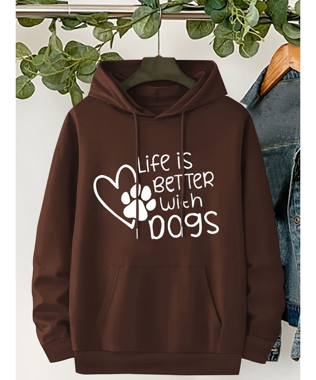 jkthpu-45 Plus Size "Life Is Better With Dogs" Pattern