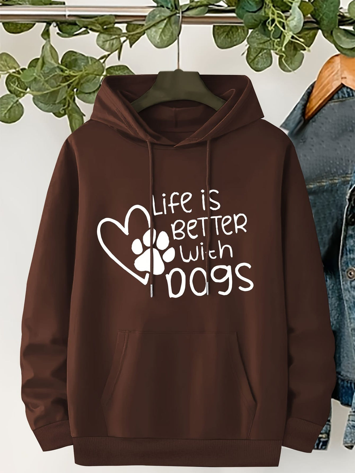 jkthpu-45 Plus Size "Life Is Better With Dogs" Pattern