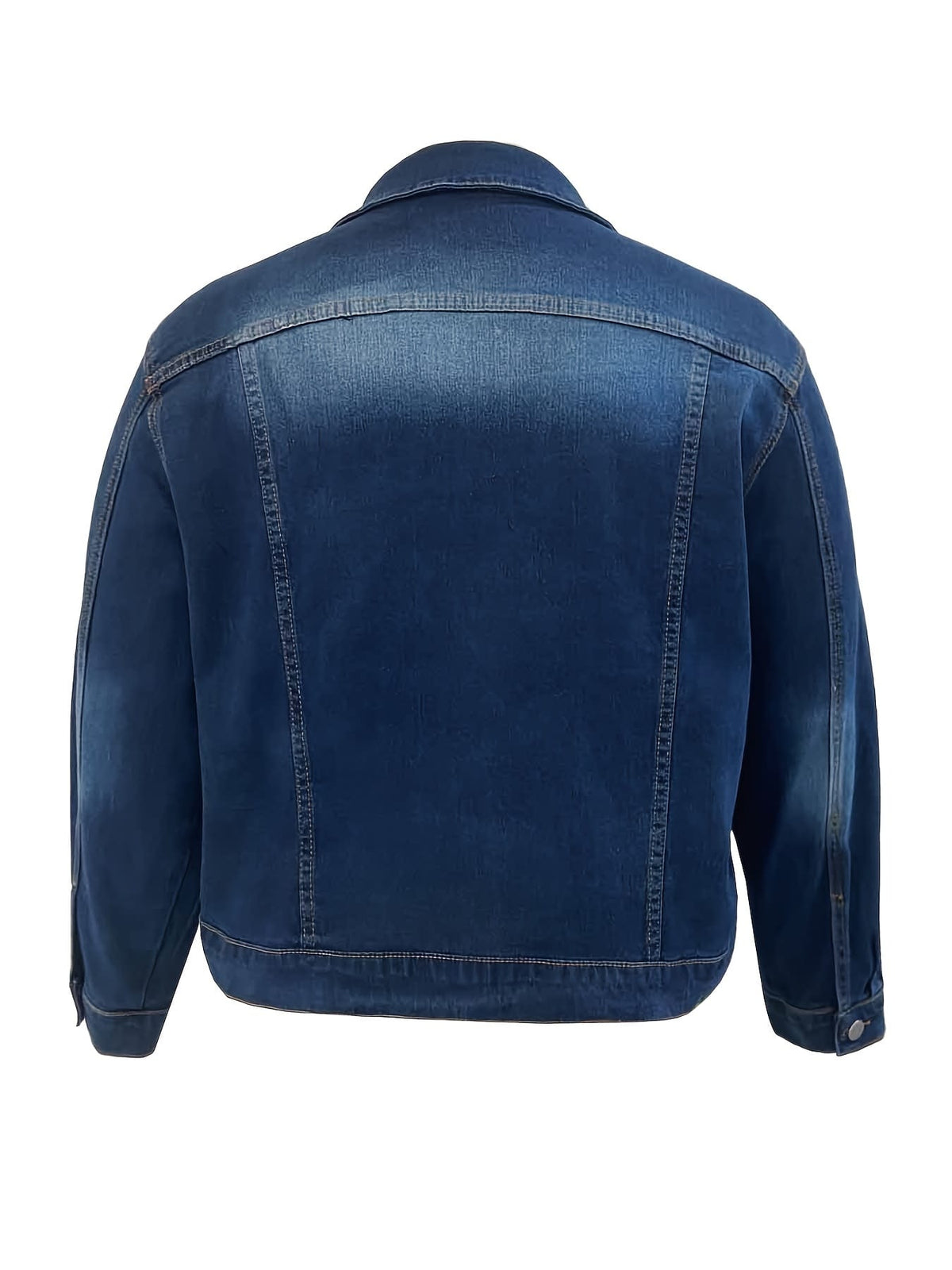 jkthpu-45 Plus Size Light Blue Stretch Denim Jacket