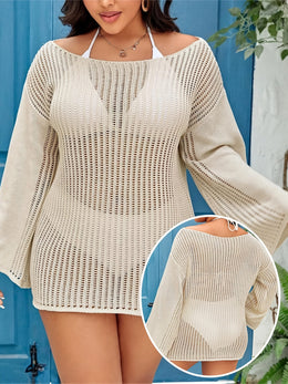 jkthpu-45 Plus Size Lightweight Beach CoverUp Tummy Control Breathable Style