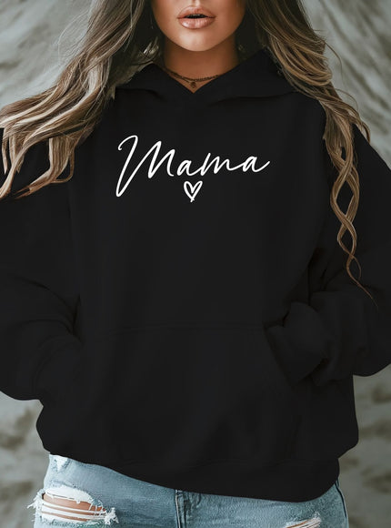 jkthpu-45 Plus Size "Love for Mom" Hooded Sweatshirt -