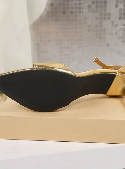 KissICON Plus Size Luxury High Heel Sandals Women Gold