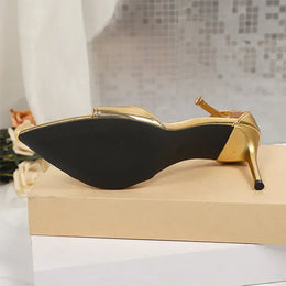 KissICON Plus Size Luxury High Heel Sandals Women Gold
