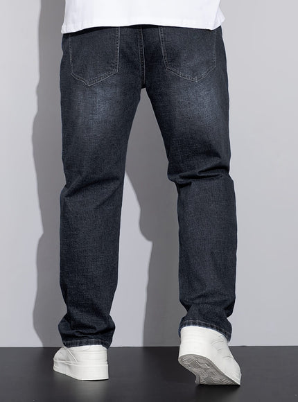 KissICON Plus Size Men'S Loose Comfortable High-Quality Men'S Jeans Business Style Men'S Trousers Stretch