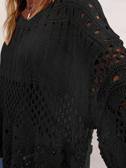 jkthpu-45 Plus Size, Oversized Knitwear Loose-Fitting 3/4 Sleeve Sun-Protective