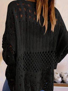 jkthpu-45 Plus Size, Oversized Knitwear Loose-Fitting 3/4 Sleeve Sun-Protective