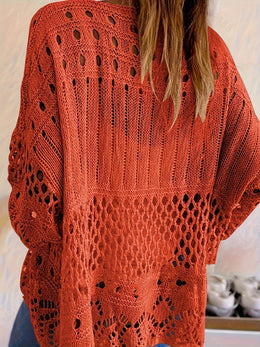 jkthpu-45 Plus Size, Oversized Knitwear Loose-Fitting 3/4 Sleeve Sun-Protective