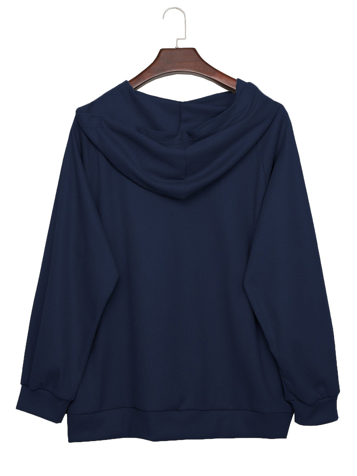 jkthpu-45 Plus Size Pile Lapel Button-Up Sweatshirt