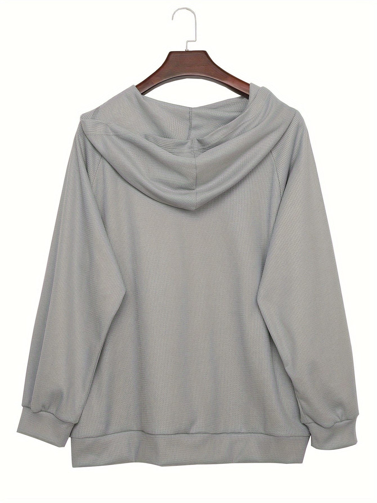 jkthpu-45 Plus Size Pile Lapel Button-Up Sweatshirt