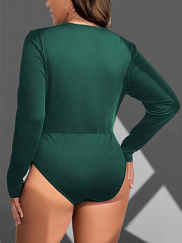 jkthpu-45 Plus Size, Plus Size Bodycon Bodysuit with Beaded