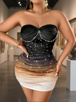 jkthpu-45 Plus Size, Plus Size Bodycon Ombre Sequin Cami Dress