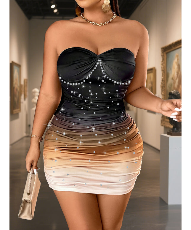 jkthpu-45 Plus Size, Plus Size Bodycon Ombre Sequin Cami Dress