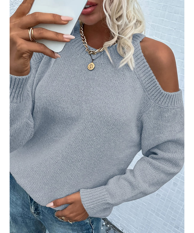KissICON Plus Size, Plus Size Chic Off-Shoulder Women's Sweater