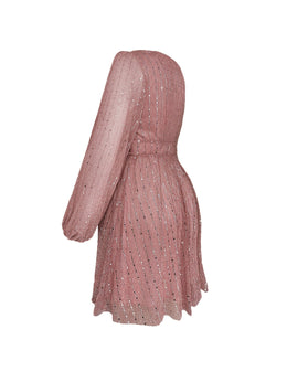 jkthpu-45 Plus Size - Plus Size - Plus Size, Women'S Plus Size Elegant Party Dress - Formal Evening gown with V-Neck & Lantern Sleeves, Flattering Fit for Galas, Weddings, Proms - Year-Round Formal Attire, Wedding Guest Outfit, Glamorous Design, Shimmering Fabric,