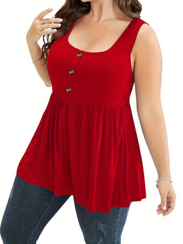 KissICON Plus Size, Plus Size Solid Vest, Spring/Summer Casual