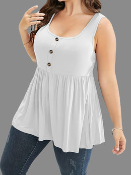 KissICON Plus Size, Plus Size Solid Vest, Spring/Summer Casual