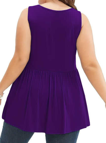 KissICON Plus Size, Plus Size Solid Vest, Spring/Summer Casual