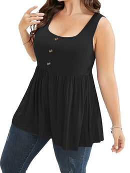 KissICON Plus Size, Plus Size Solid Vest, Spring/Summer Casual