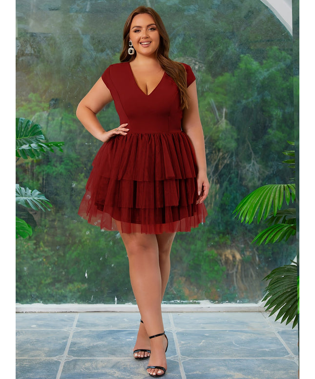 jkthpu-45 Plus Size, Plus Size Women's Cake Dress Graduation Dress Cocktail Party Dress Prom Dress