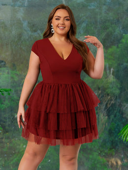 jkthpu-45 Plus Size, Plus Size Women's Cake Dress Graduation Dress Cocktail Party Dress Prom Dress