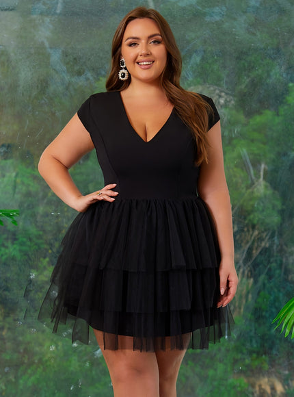 jkthpu-45 Plus Size, Plus Size Women's Cake Dress Graduation Dress Cocktail Party Dress Prom Dress