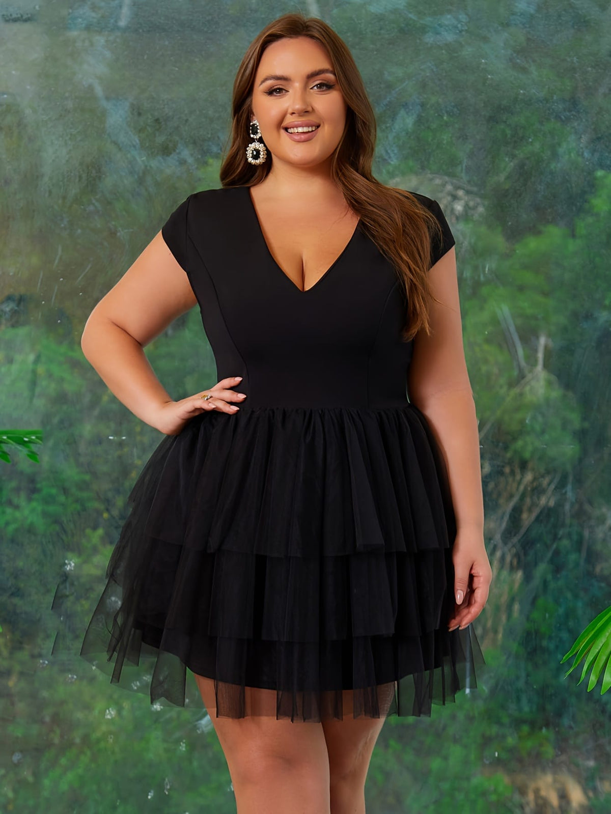jkthpu-45 Plus Size, Plus Size Women's Cake Dress Graduation Dress Cocktail Party Dress Prom Dress