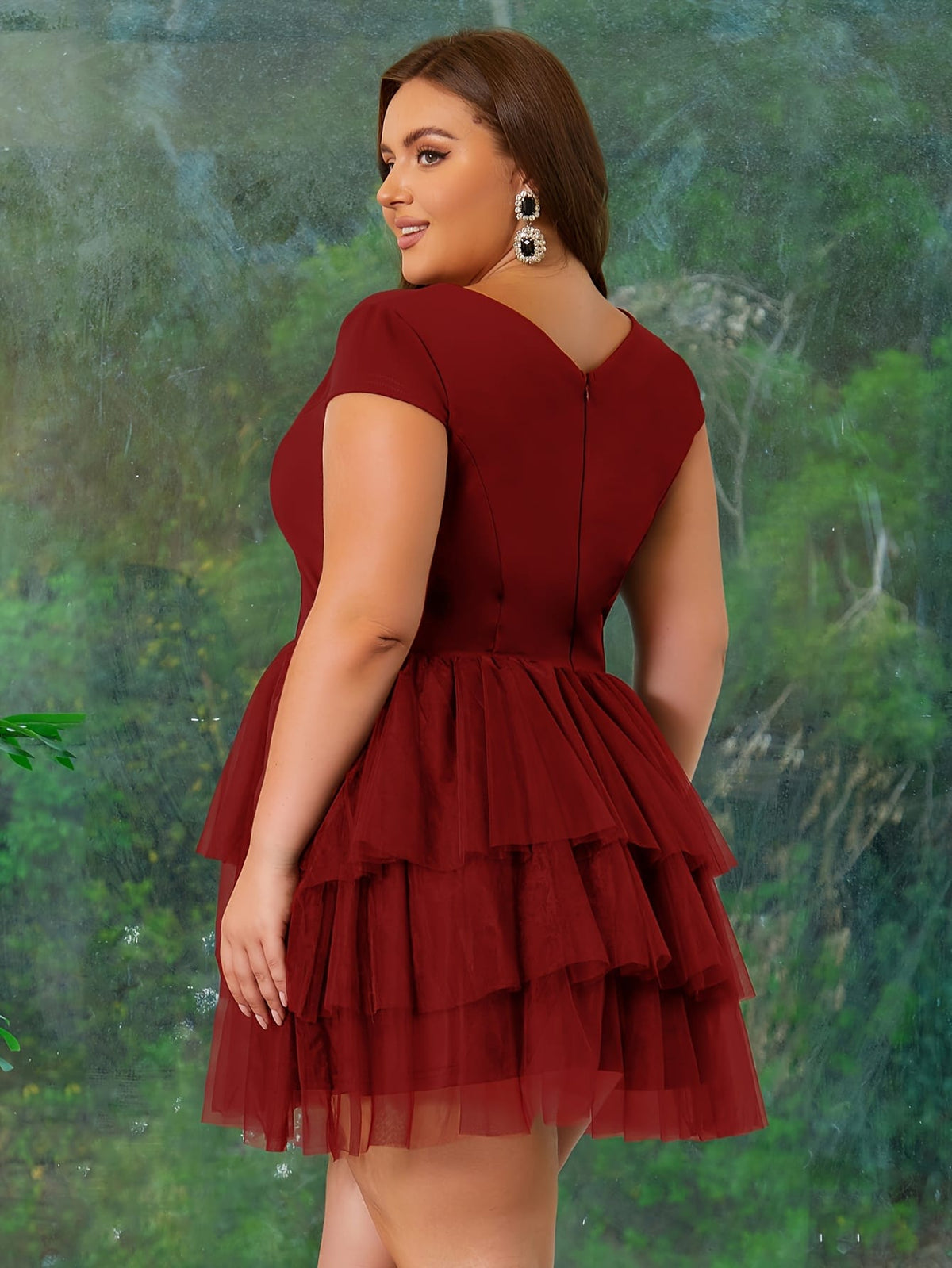 jkthpu-45 Plus Size, Plus Size Women's Cake Dress Graduation Dress Cocktail Party Dress Prom Dress