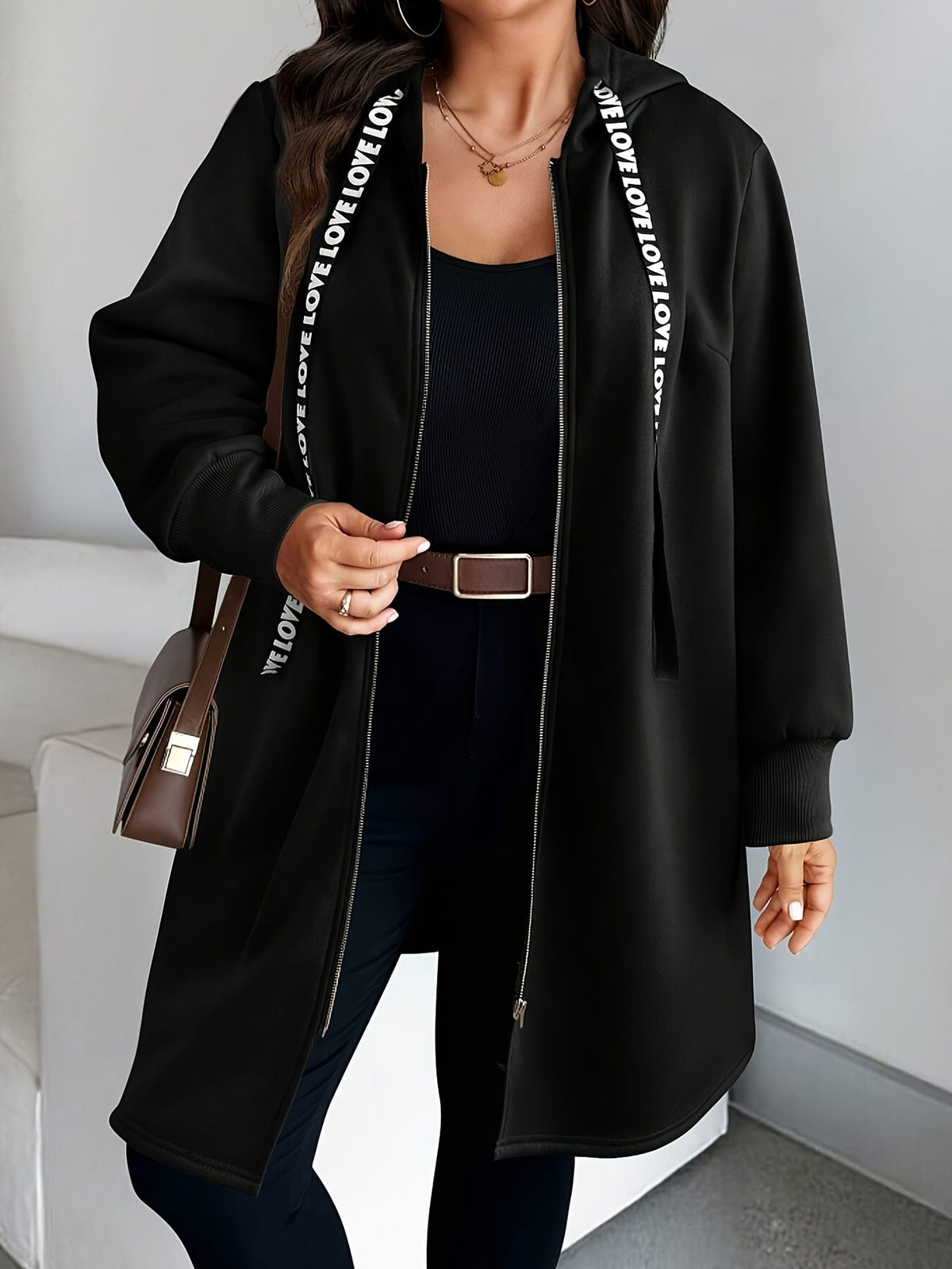 jkthpu-45 Plus Size - Plus Size Women'S Casual Hooded
