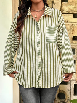 jkthpu-45 Plus Size - Plus Size Women'S Casual Striped