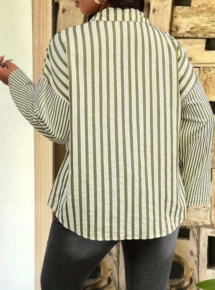 jkthpu-45 Plus Size - Plus Size Women'S Casual Striped