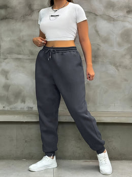 jkthpu-45 Plus Size, Plus Size Women's Casual Sweatpants, Plus