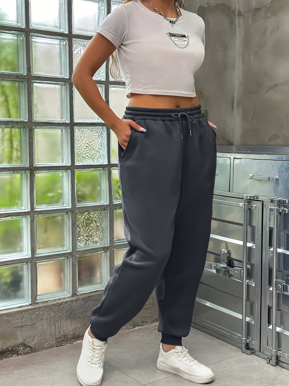 jkthpu-45 Plus Size, Plus Size Women's Casual Sweatpants, Plus
