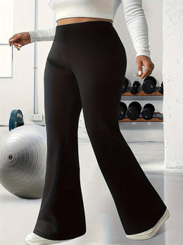 jkthpu-45 Plus Size, Plus Size Women's Elegant Flared Pants