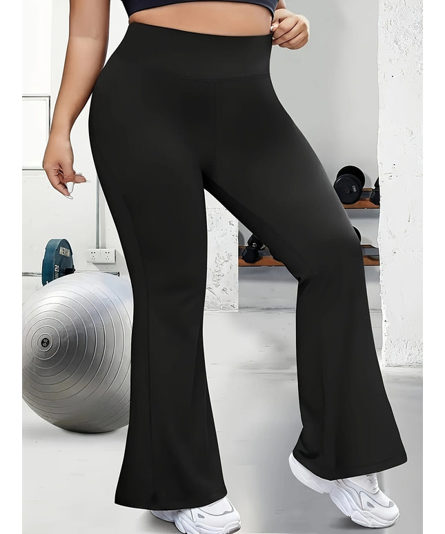 jkthpu-45 Plus Size, Plus Size Women's Elegant Flared Pants