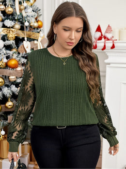 jkthpu-45 Plus Size, Plus Size Women's Elegant Long Sleeve