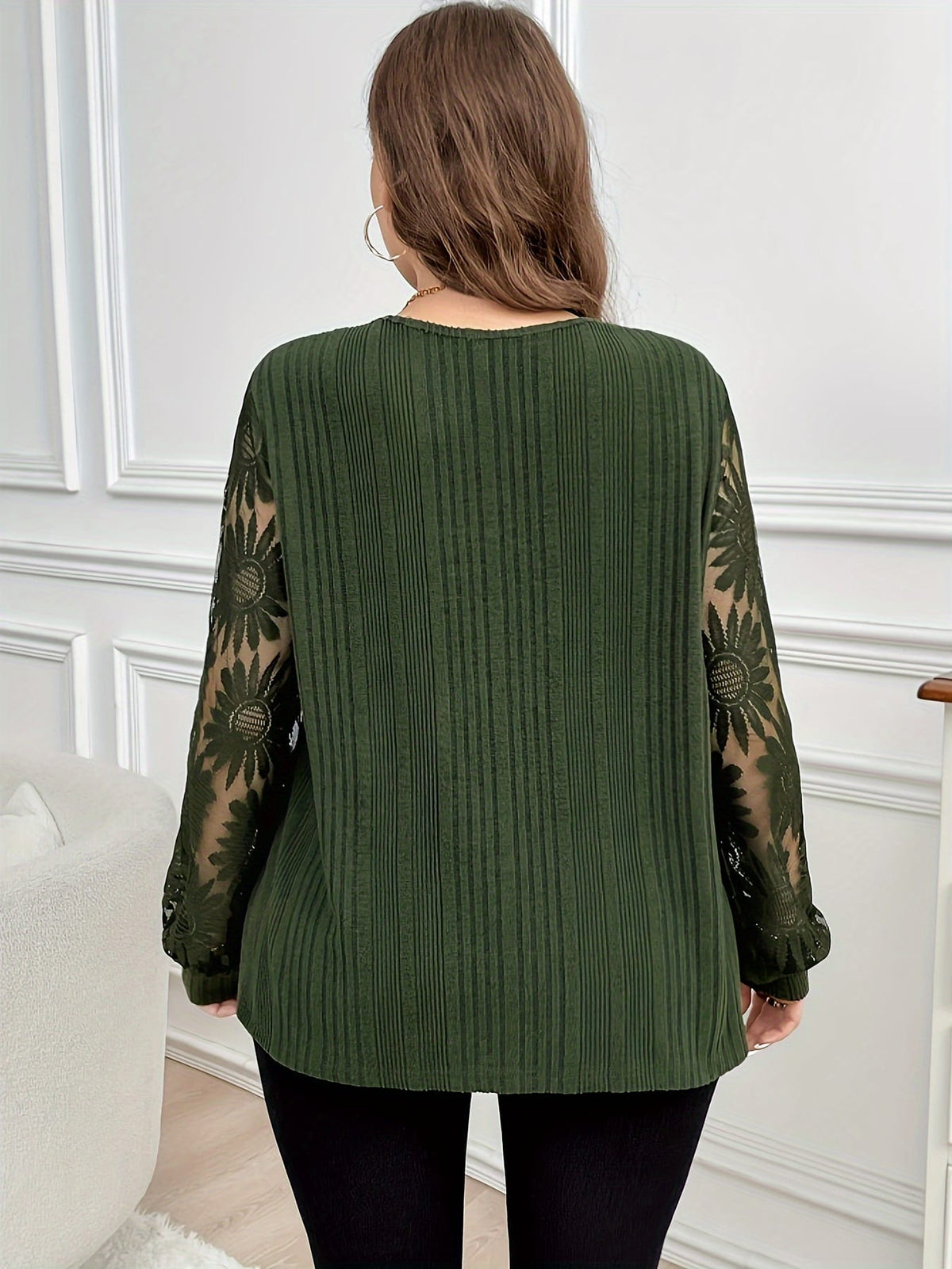 jkthpu-45 Plus Size, Plus Size Women's Elegant Long Sleeve