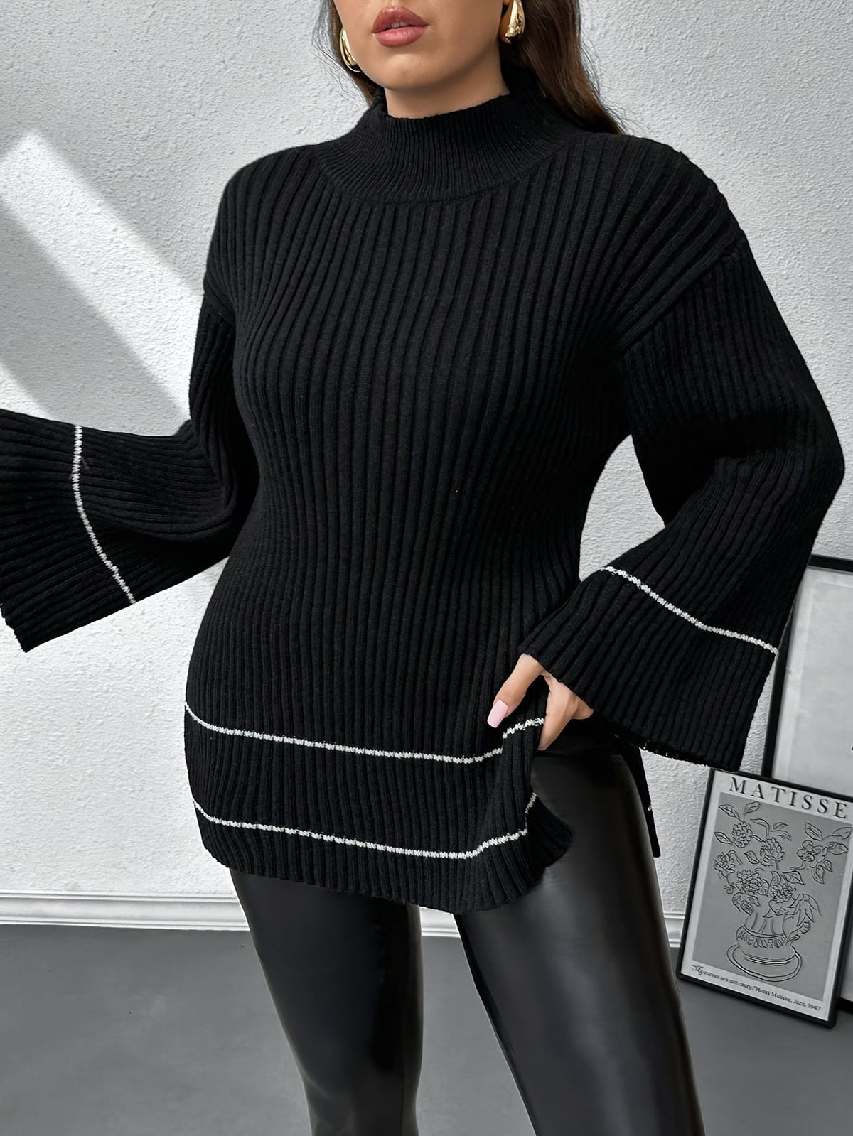 jkthpu-45 Plus Size, Plus Size Women's Elegant Oversized Chunky