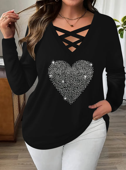 jkthpu-45 Plus Size - Plus Size Women'S Elegant Rhinestone