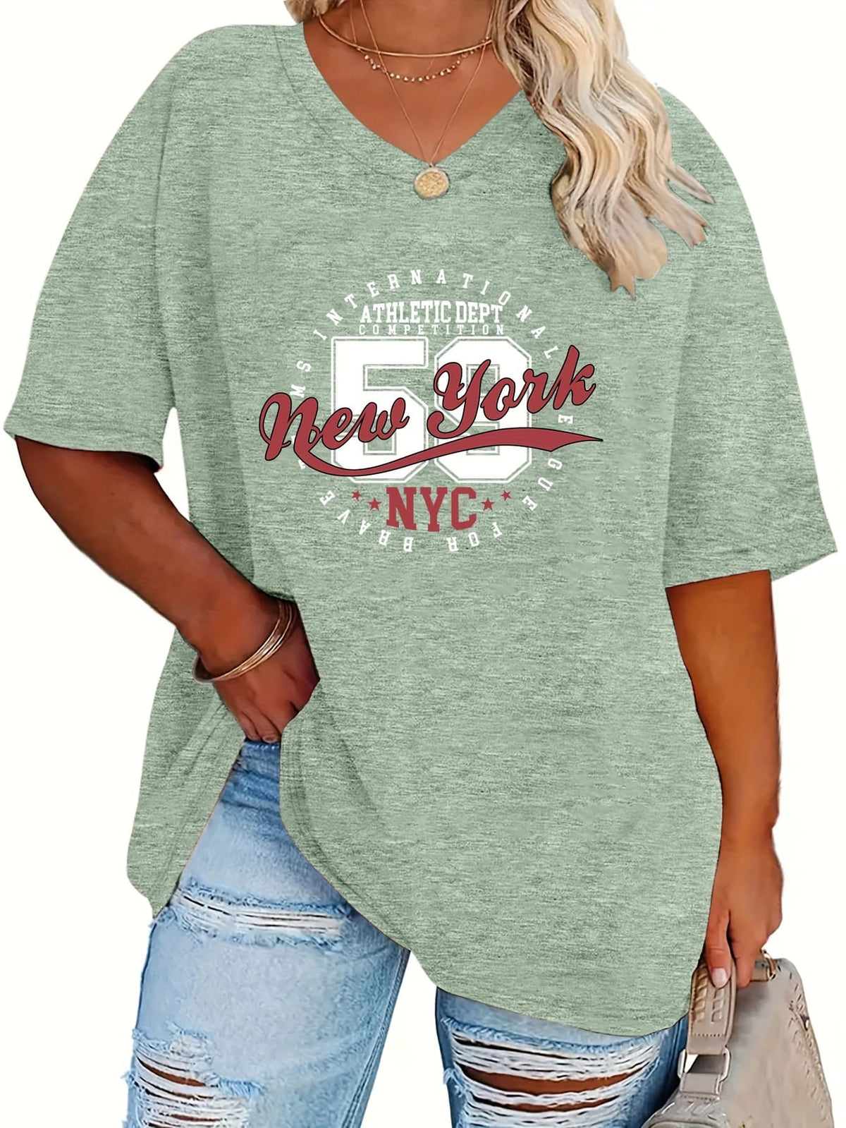 jkthpu-45 Plus Size, Plus Size Women's Fashion Letter Print