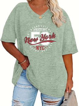 jkthpu-45 Plus Size, Plus Size Women's Fashion Letter Print